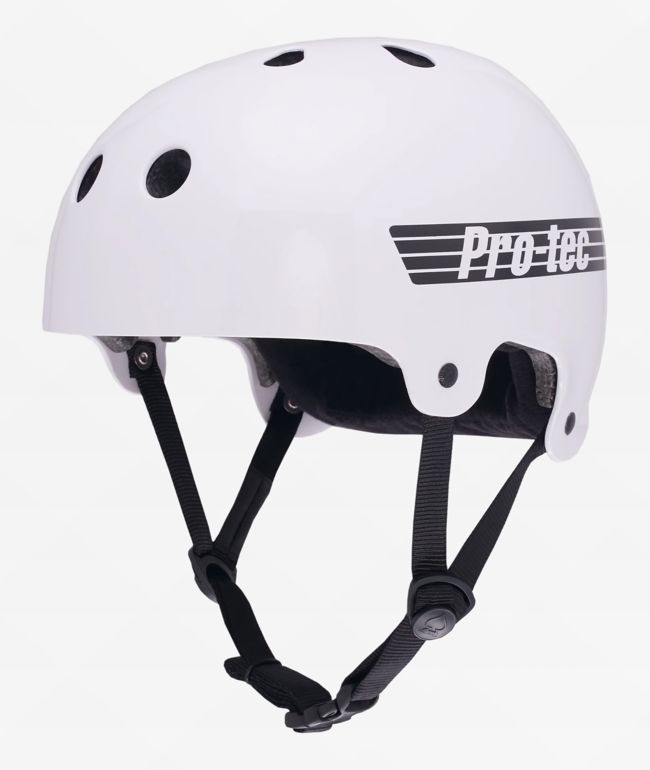 Pro-Tec Lasek CPSC Old School Gloss White Skateboard Helmet - Pro-Tec