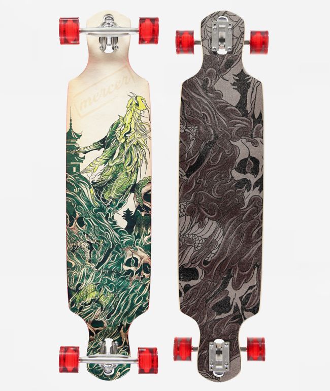 Mercer Skull Collector 40" Drop Through Longboard Complete - Mercer