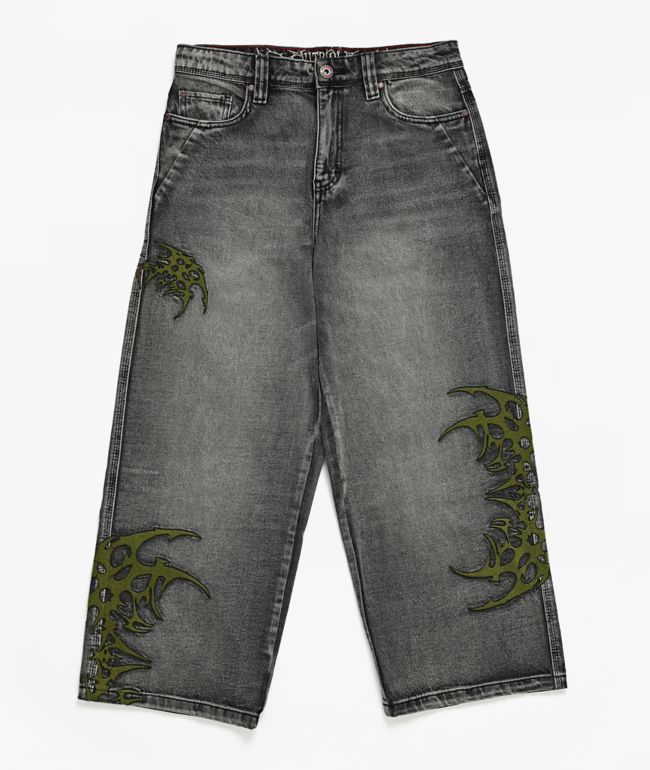 Vitriol Kids Void Infect Black Wash Ultra Wide Jeans - Vitriol