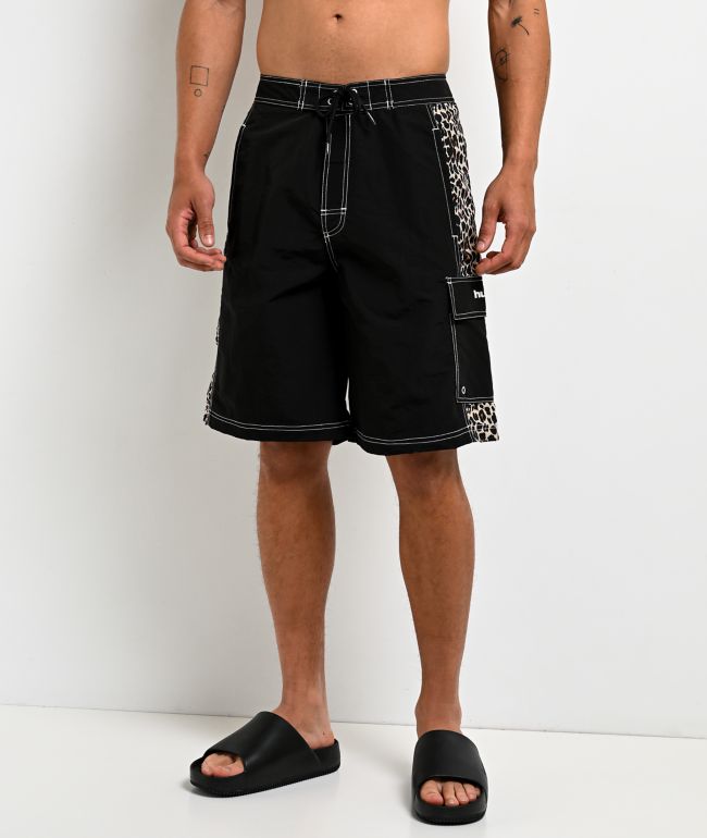HUF Instinct Cheetah Black Board Shorts - HUF
