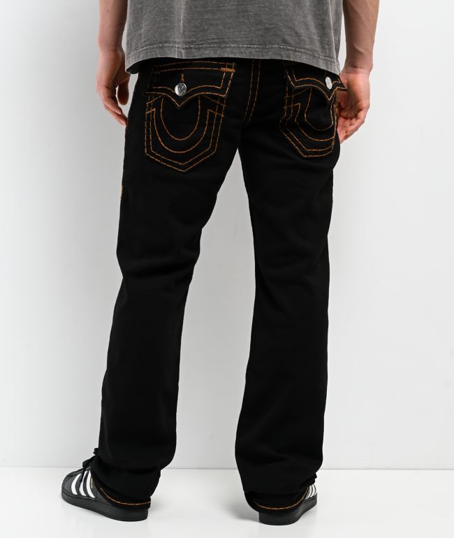 True Religion Ricky Super QT Flap Black Straight Leg Jeans | Zumiez