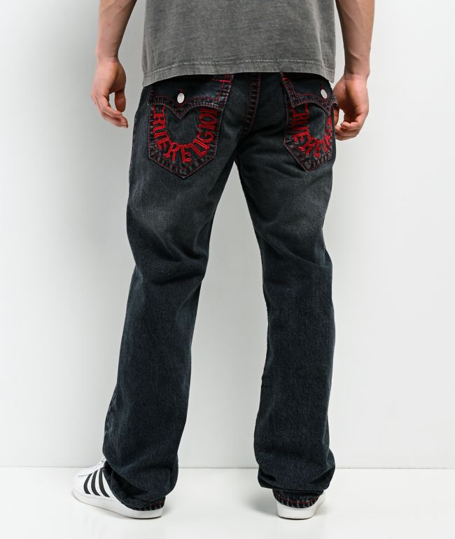 True Religion Ricky Super QT Flap Black Straight Leg Jeans | Zumiez