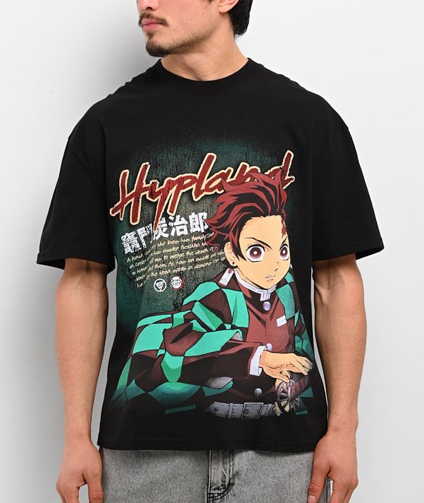 Hypland x Demon Slayer Tanjiro Jumbo Black T-Shirt - Hypland