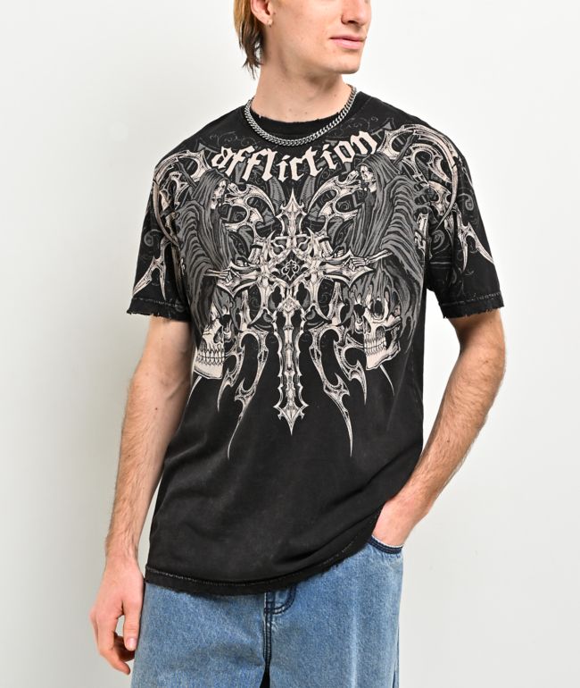 Affliction Haunted Passage Black Wash T-Shirt - Affliction