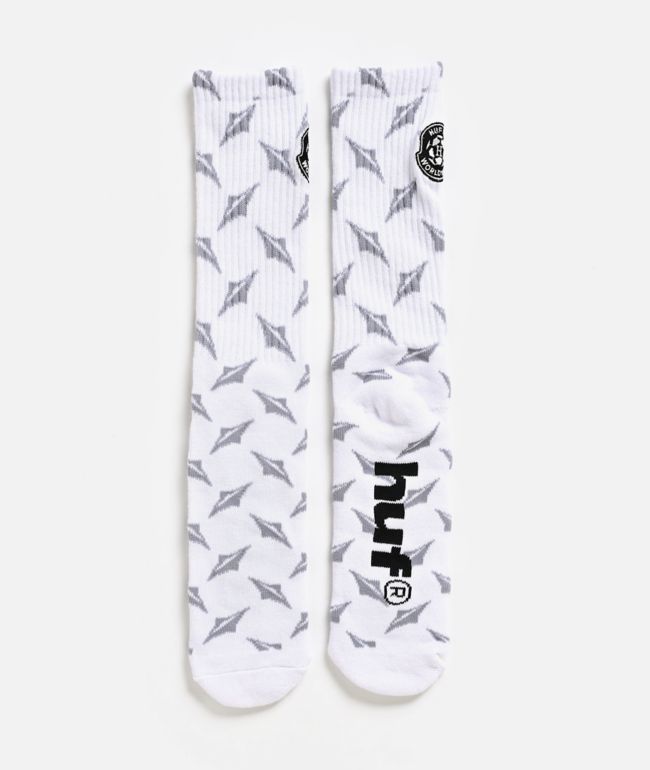 HUF Diamond Plate White Crew Socks - HUF