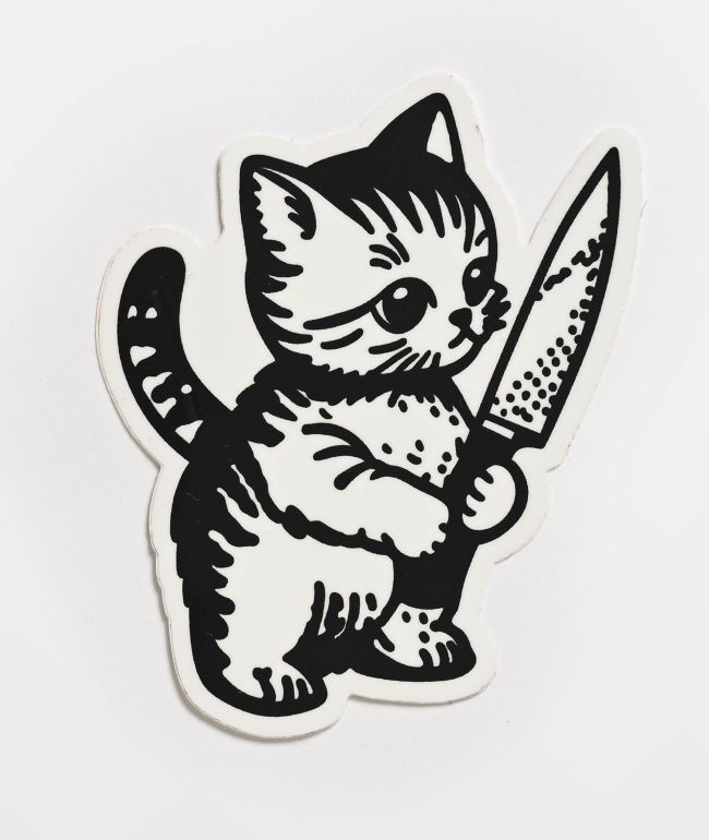 Strike Gently Evil Kitty Sticker - Strike Gently