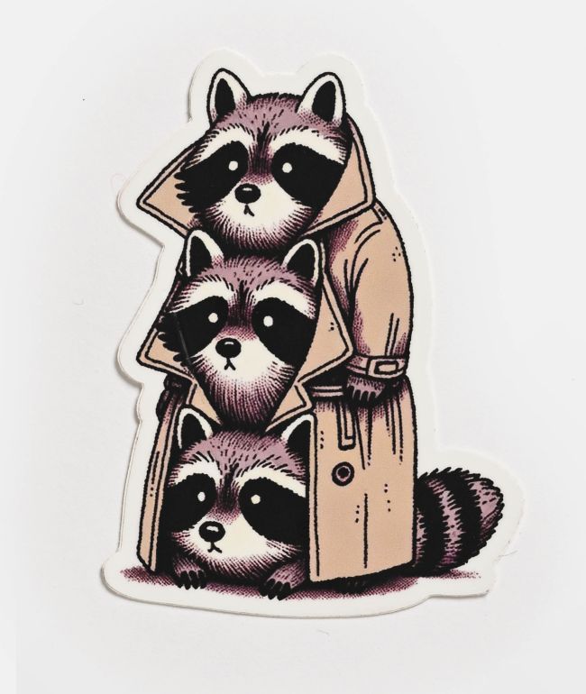 Strike Gently Racoon Trench Sticker - Strike Gently