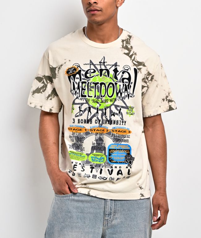 HUF Mental Meltdown Beige Tie Dye T-Shirt - HUF