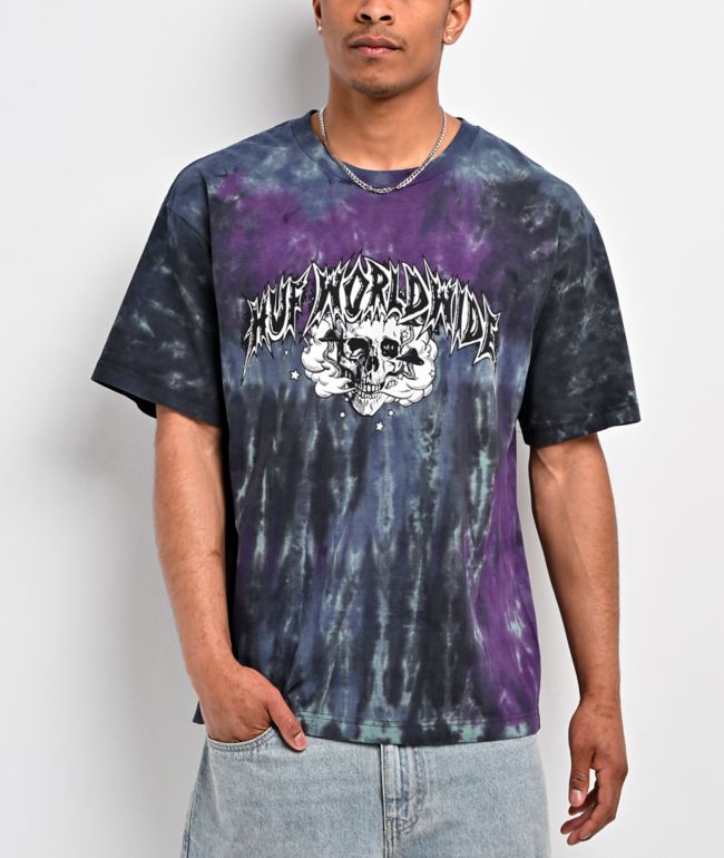 HUF Smoken Skulls Blue Tie Dye T-Shirt - HUF