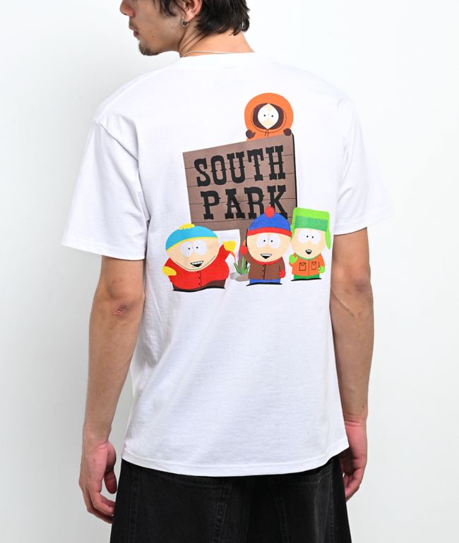 South Park Sign & Group White T-Shirt - 