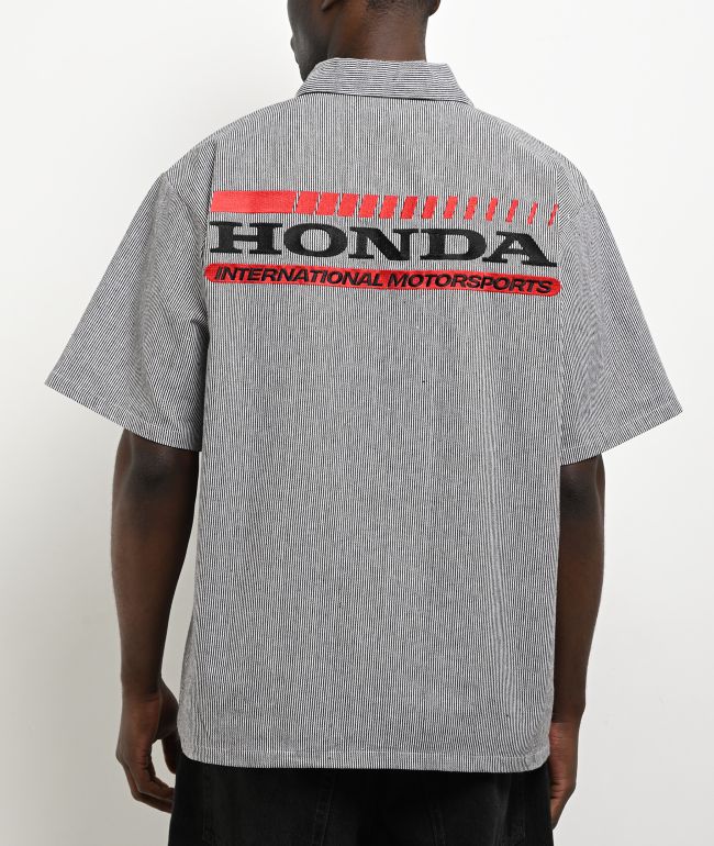 Honda Marked White Quarter Zip Work Shirt - Honda