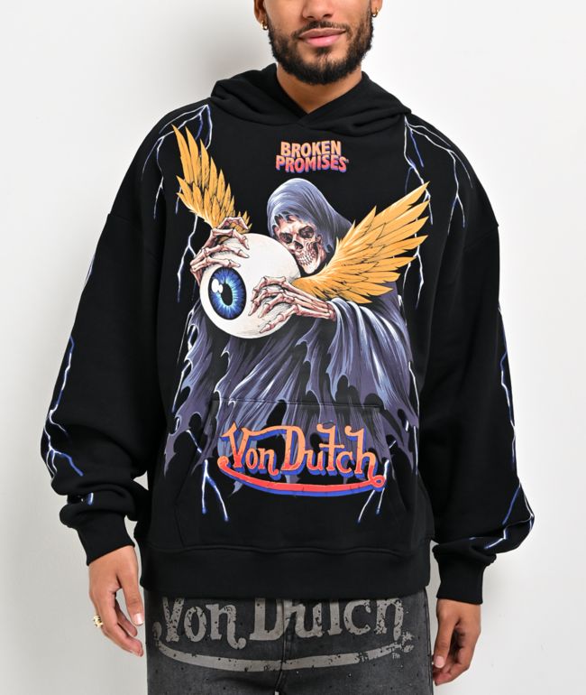 Von Dutch x Broken Promises Death Grip Black Hoodie - Von Dutch