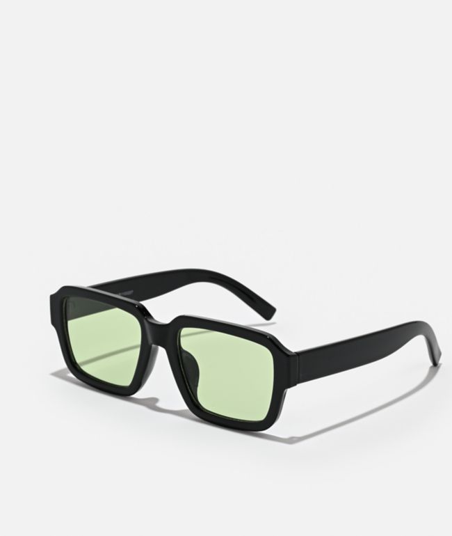 Monroe Black & Green Square Sunglasses - Sunscape Eyewear