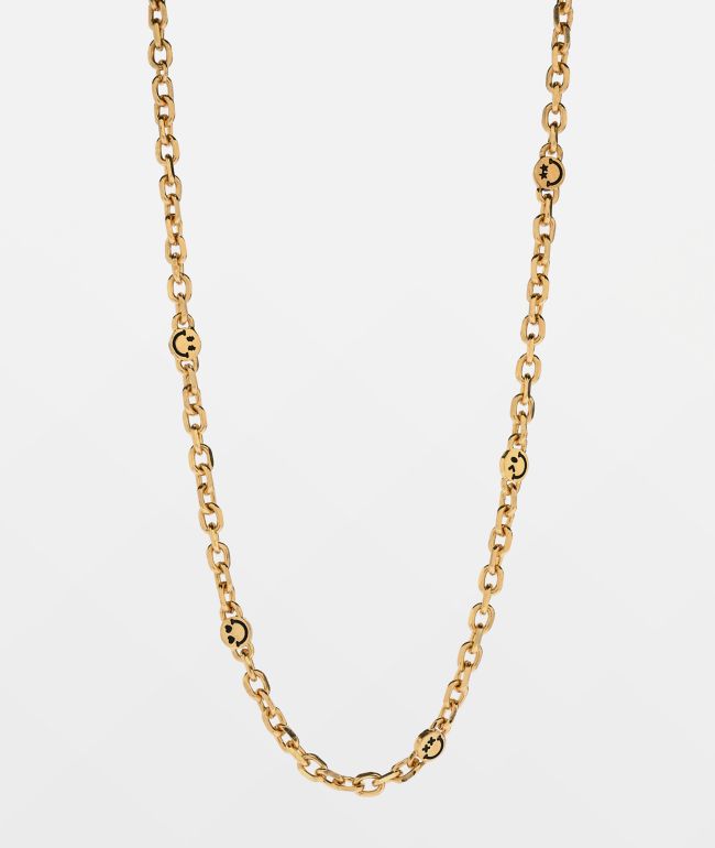 Smiley Cutout Finechain Gold Necklace - 