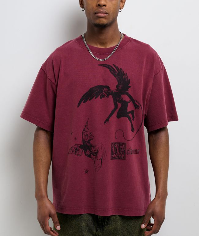 Welcome Fairy Red Wash T-Shirt - Welcome Skateboards