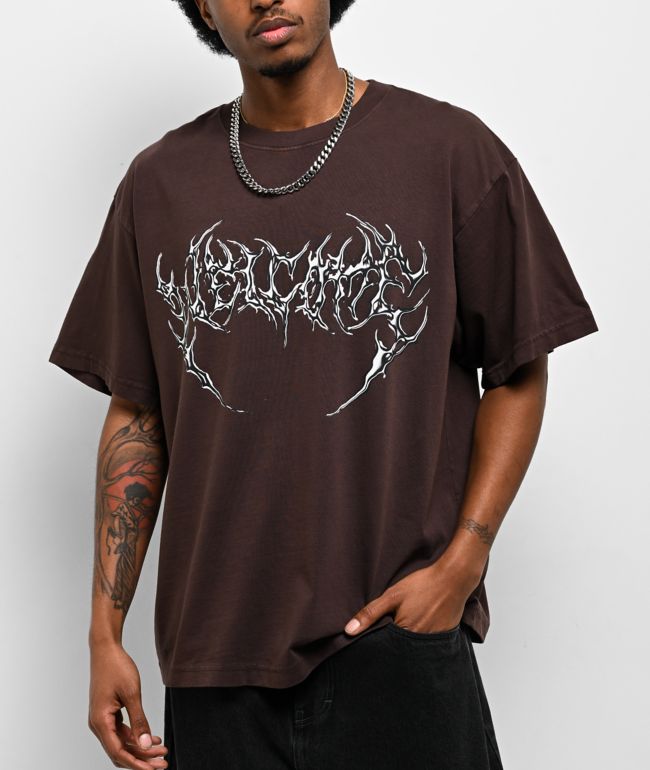 Welcome Chrome Brown T-Shirt - Welcome Skateboards