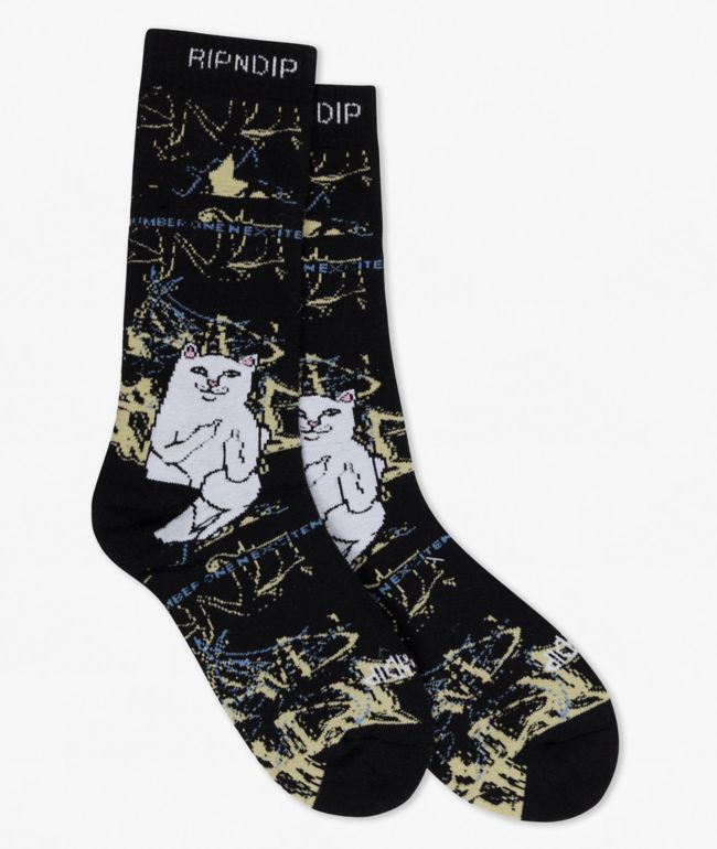 RIPNDIP Lord Nermal Madness Black Crew Socks - RIPNDIP