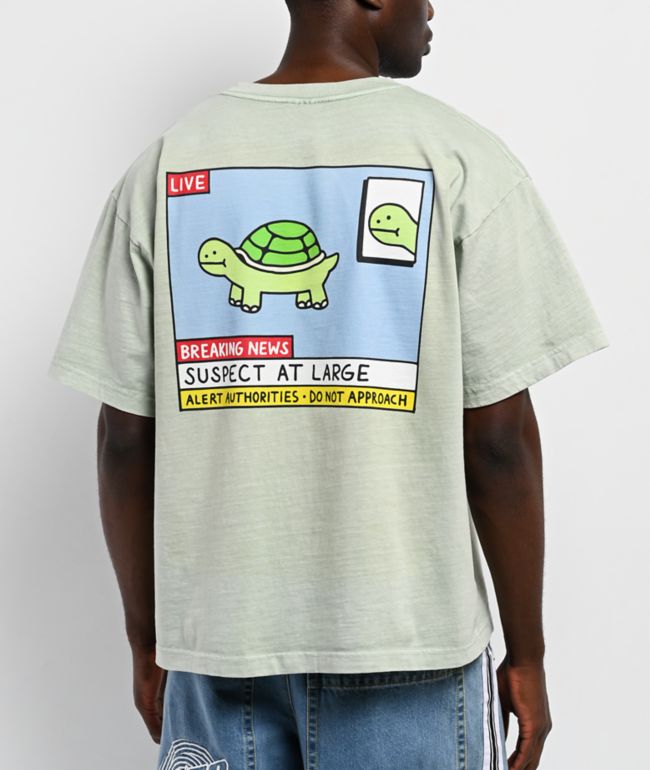 A.LAB Breaking News Mint Green Wash T-Shirt - A.LAB