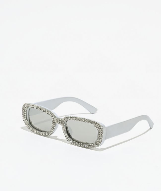 Forehead Silver Rhinestone Sunglasses - I SEA