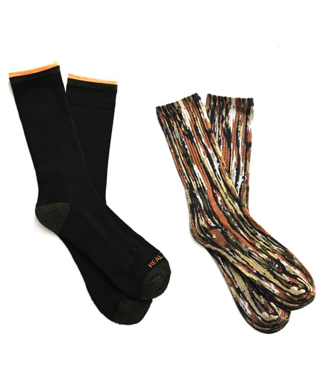 Realtree Flex Comfort 2 Pack Camo Crew Socks - 