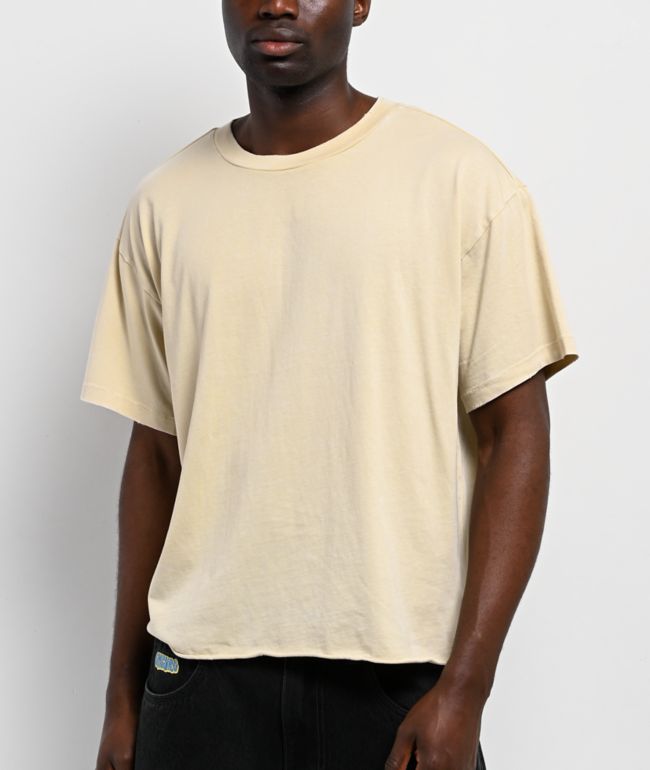 ITA Eon Distressed Sand Wash Crop T-Shirt - ITA