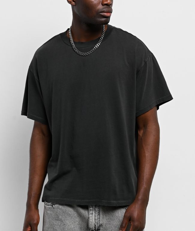 ITA Eon Distressed Black Wash T-Shirt - ITA