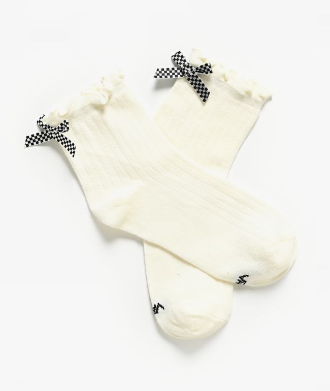 Vans Bow Back White Half Crew Socks - Vans