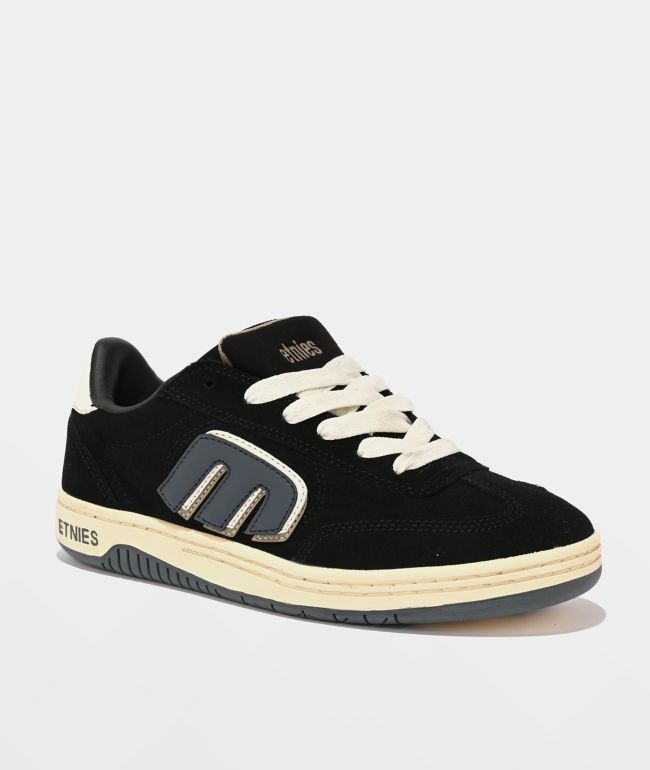 etnies Locut Triple Tongue Black & White Skate Shoes - etnies