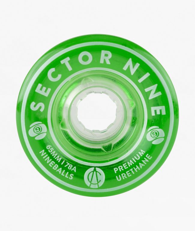 Sector Nine Nineballs 65mm 78a Green Cruiser Skateboard Wheels - Sector 9