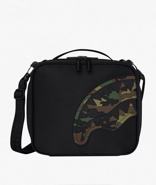 Sprayground Shark Central Insulated Black Camo Lunch Bag - Sprayground