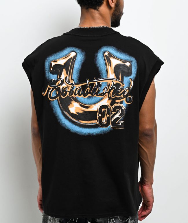 True Religion Airbrush Black Tank Top - True Religion