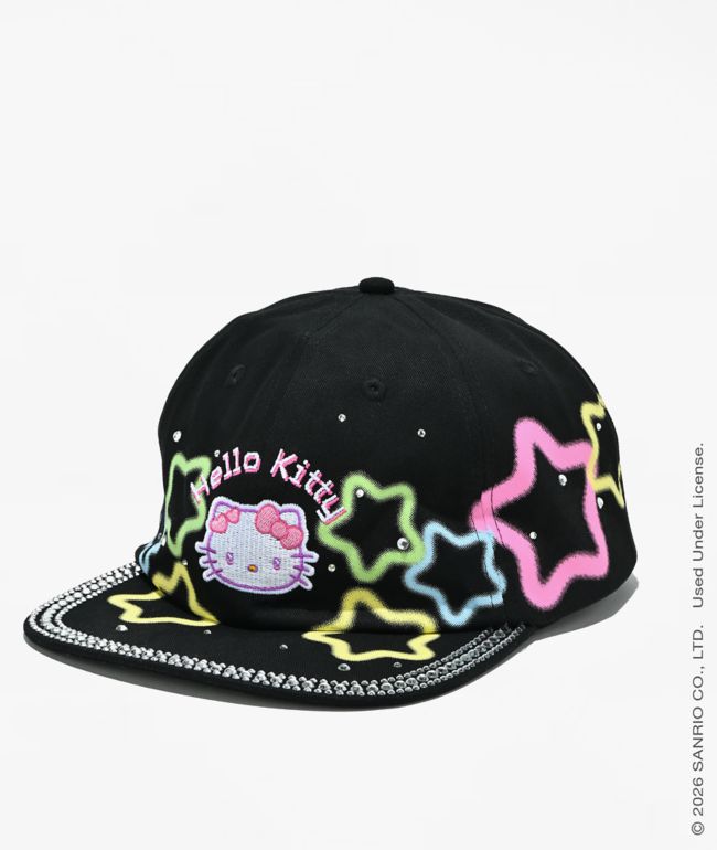 Hello Kitty® and Friends | A.LAB Hello Kitty® Digital Dream Black Strapback Hat - Hello Kitty And Friends