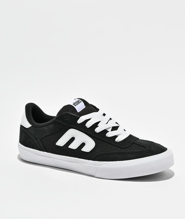 etnies Locut Black & White Vulcanized Skate Shoes - etnies