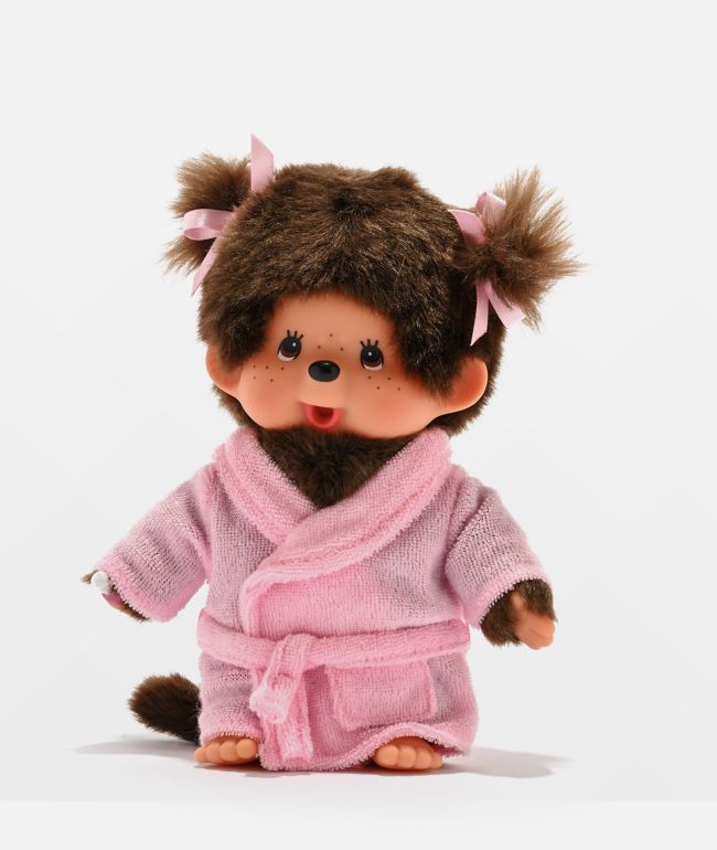 Monchhichi Bathrobe Girl Vinyl Plush Toy - Monchhichi