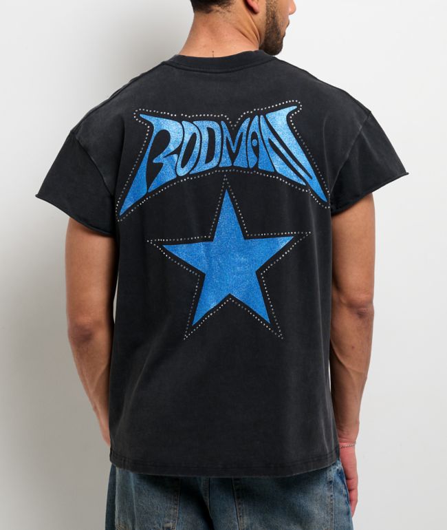 Rodman Apparel Skull N' Crossbones Black Wash T-Shirt - Rodman