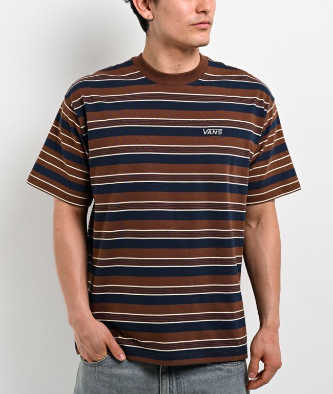 Vans Pismo Stripe Brown & Blue Knit Boxy T-Shirt - Vans