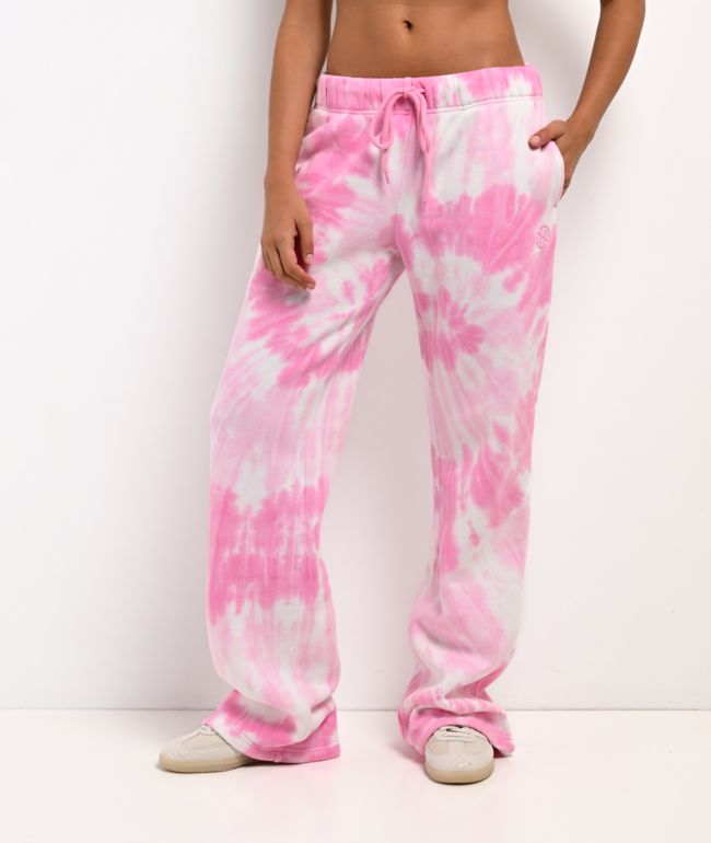 Ninth Hall Fundamentals Mellie Tie Dye Pink Wide Leg Sweatpants - Ninth Hall Fundamentals