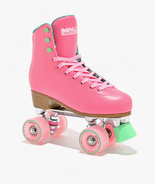 Impala Watermelon Pink & Green Roller Skates - Impala Rollerskates
