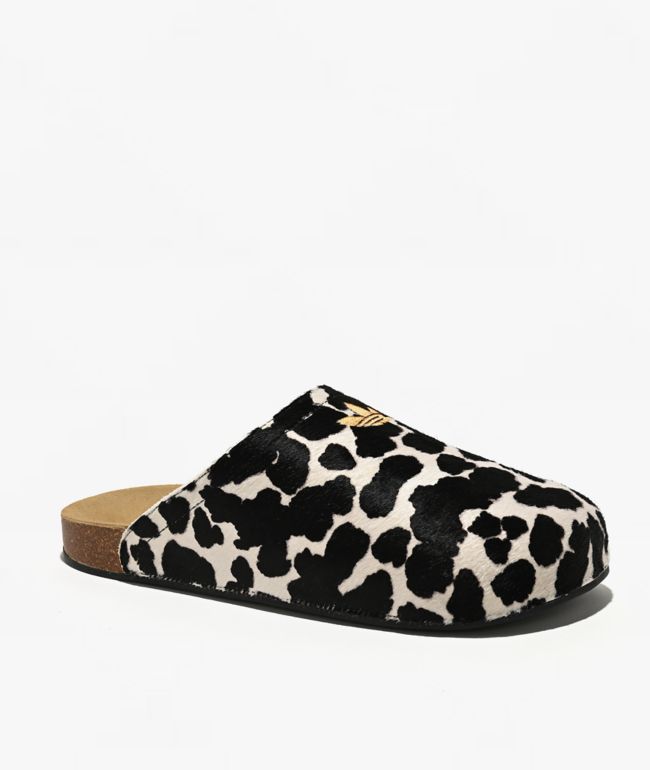 adidas Adimule Black & White Cow Print Mule Sandals - adidas