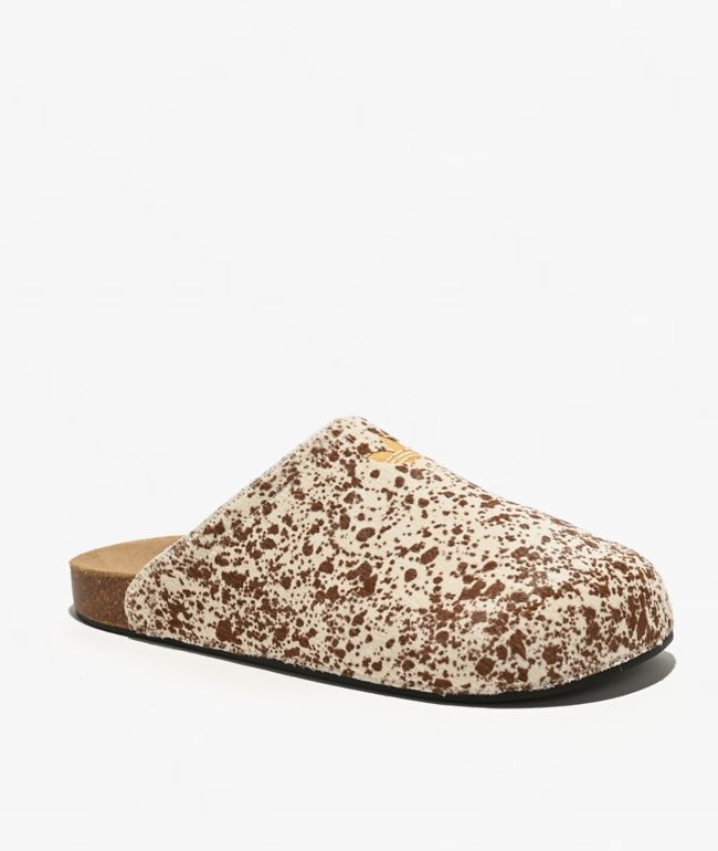 adidas Adimule Brown & White Cow Print Mule Sandals - adidas