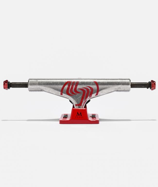 Silver M-Class Hollow 8.25" Raw & Red Skateboard Truck - Silver