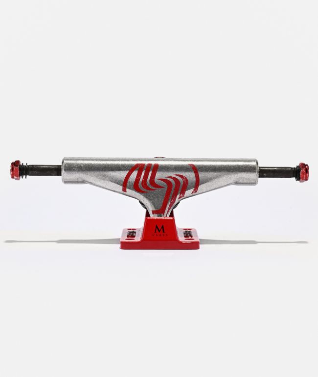 Silver M-Class Hollow 8.0" Raw & Red Skateboard Truck - Silver