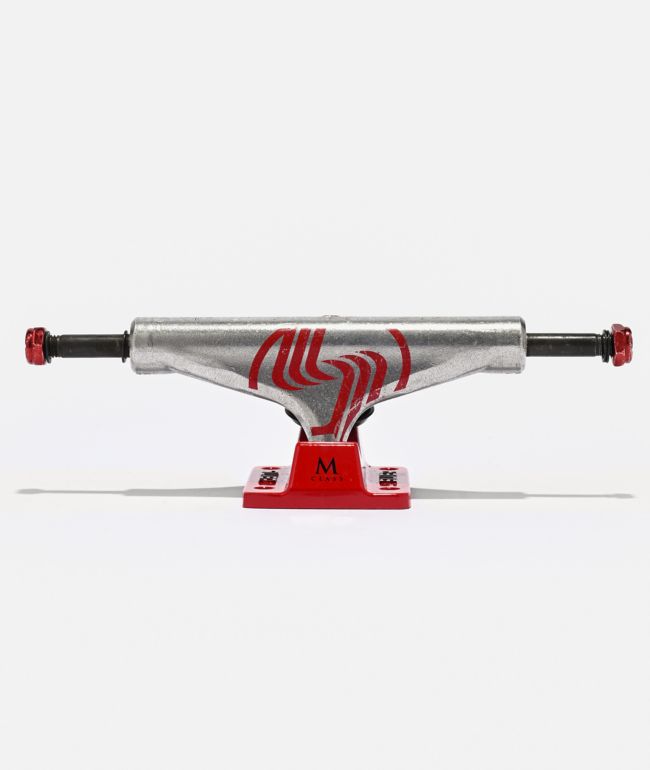 Silver M-Class Hollow 7.75" Raw & Red Skateboard Truck - Silver