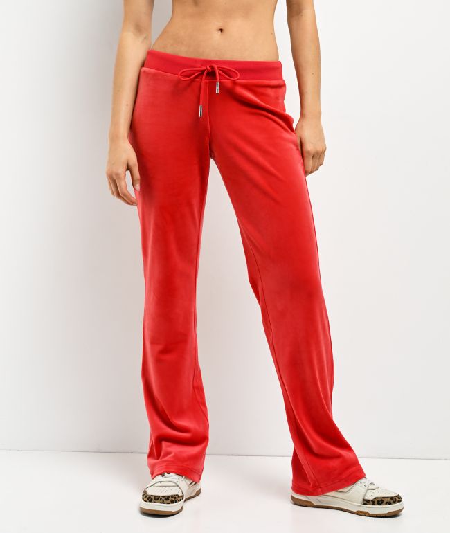 Juicy Couture OG Big Bling Maraschino Cherry Velour Track Pants - Juicy Couture