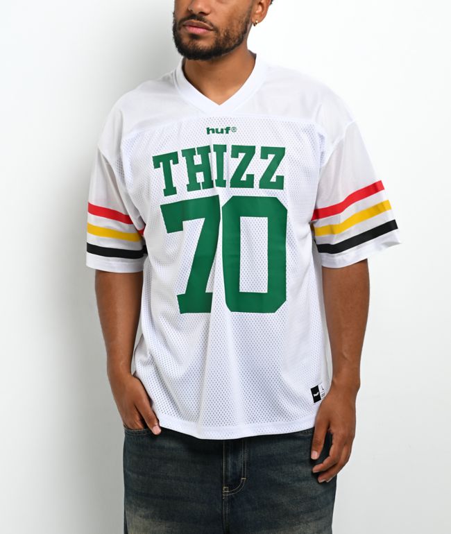 HUF x Mac Dre Thizz White Football Jersey - HUF