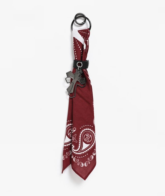 Ninth Hall PaySlay Dark Red Bandana Bag Charm - Ninth Hall