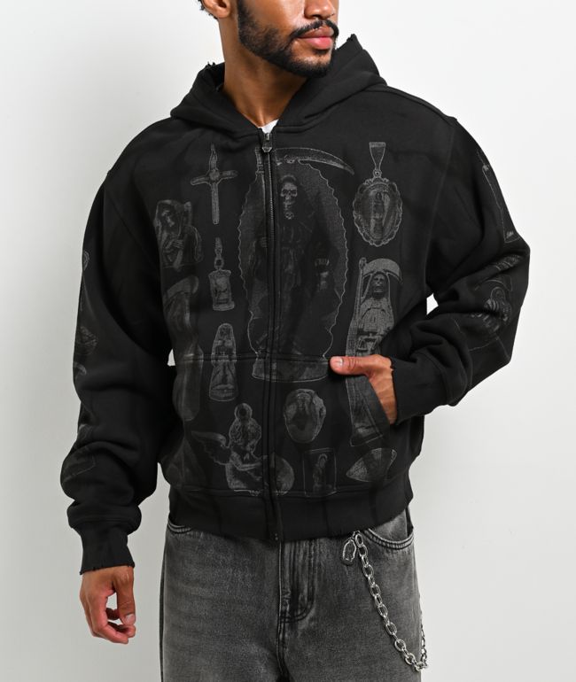 Lurking Class by Sketchy Tank Altar Black Zip Hoodie - Lurking Class by Sketchy Tank