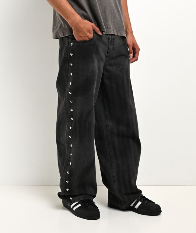 Broken Promises Weapon Studded Black Wash Jeans - Broken Promises