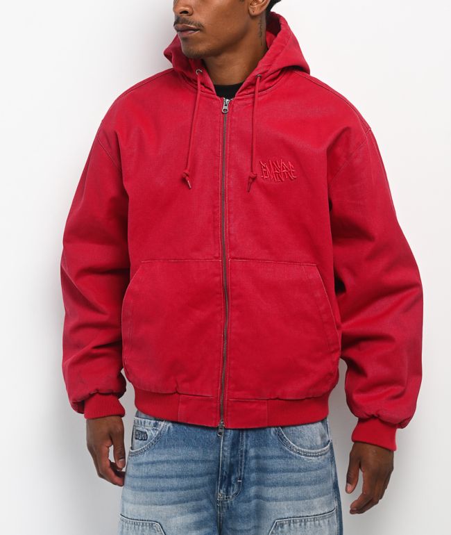 Empyre Grate Red Hooded Canvas Jacket - Empyre