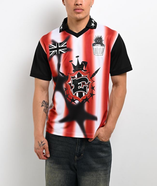 Empyre Clowned White, Red & Black Soccer Jersey - Empyre